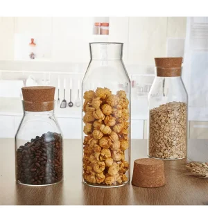 Airtight Glass Storage Jars with Bamboo Lids, Heat-Resistant Borosilicate Canisters for Dry Food, Nuts, Candy, and Snacks