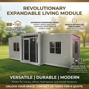 All Weather Resistance Foldable Expandable Prefabricated Movable Steel Storage Container