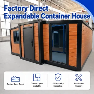 All Weather Use Windproof 20 40 Ft Modular Home Prefabricated Expandable Container House Ready to Use Tiny House Backyard Living