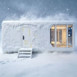 Anti Condensation High Pressure PU Insulated Modular Capsule House Eco Friendly Fire Resistant Full Sealed Cold Climate Prefab