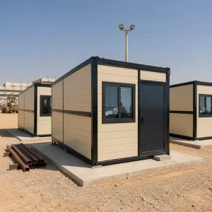 Anti Corrosion Foldable Container Prefab Structure Remote Mining Site Staff Housing Wind Resistant Modular Temporary Building