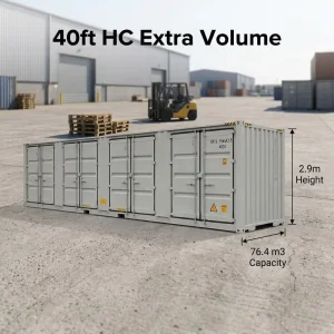 Anti-Corrosion Steel Cargo Container 40ft High Cube Side Open Shipping Container
