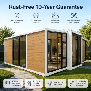 Anti Mold PU Wall Panel Zero Wood Inorganic Structure 20ft Prefabricated Tiny Home for Humid Jungle Environment