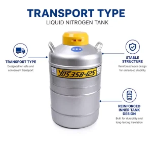 Anti-shock Transport Liquid Nitrogen Tank Aviation Aluminum High Vacuum Cryogenic Container 5-35L