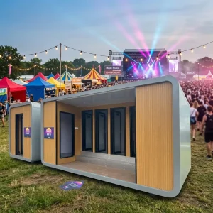 Apple Cabin Modular Mobile Smart Restroom Unit Container Houses Solar Energy System Waterproof Steel Construction Fully House