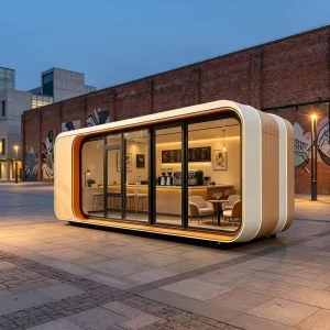 Apple Cabin Prefab Mini Container House with Bathroom Living Room Waterproof Steel Structure