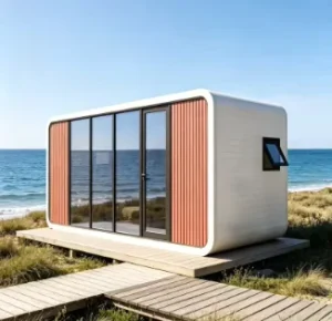 Apple Cabin Prefab Mobile Tiny House Modular Glamping Cabin Custom Outdoor Resort Accommodation Portable Guest Room