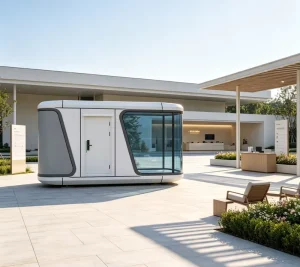 Arc Shape sealed Space Capsule House Portable Modular Prefab Cabin for Outdoor Tea Lounge Tourist Reception Experience Showroom