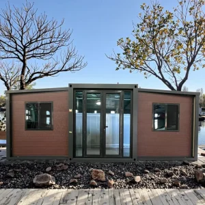 Australia Standard Expandable Foldable Tiny House Fold Out Container Houses Outdoor Easy Folding 3 in 1 Prefab Homes Two Doors