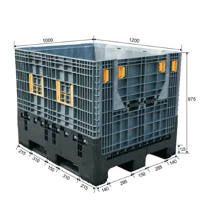 Australian Standard Large Volume 720L Foldable Plastic Pallet Boxes Mega Bin with Lid