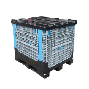 Australian Standard Large Volume 720L Foldable Plastic Pallet Boxes Mega Bin with Lid
