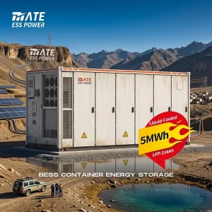 BESS 5MWh Liquid Cooling Container Energy Storage System LiFePO4 Battery ESS 314Ah Off Grid for remote areas Microgrid Project