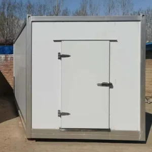 BK5DD22 20ft 40ft Reefer Container Refrigeration System Hitachi Daikin 4 Glass Door Display Combination Walk In Cooler