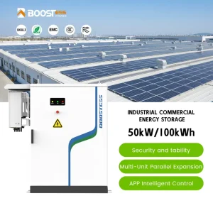BOOSTESS 50kw 100kwh All In One Factory Solar Energy Storage System Hybrid Solar Battery Energy Storage System Hybrid Grid