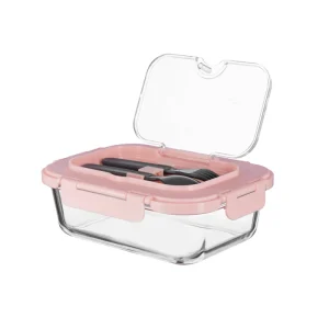 BPA Free Airtight Glass Food Storage Containers with Lids Leak Proof Microwave Safe 3-Compartment Stackable