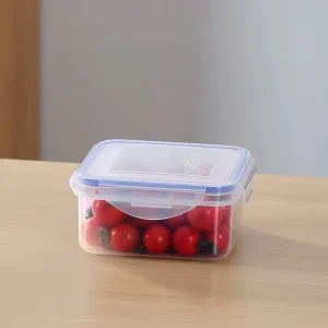 BPA Free Clear Plastic Square Lunch Boxes Stackable Food Storage Containers Airtight Lids Microwave Safe Eco Friendly