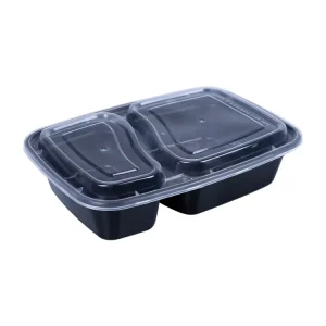 BPA Free Disposable Plastic Bento Meal Prep Container with Plastic Lid Stock Take Away Lunch Box for Hot Food Storage Heatable
