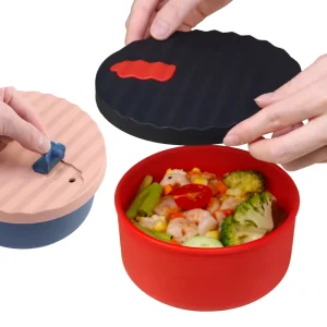 BPA Free Food Grade Safe Leak Proof Silicone Food Storage Container Lunch Bento Snack Box Silicone Bowls with Lid