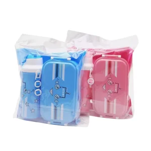BPA Free Kids Plastic Bento Box Baby Food Containers Storage Leakproof Children School Lunch Box and Bottle Set