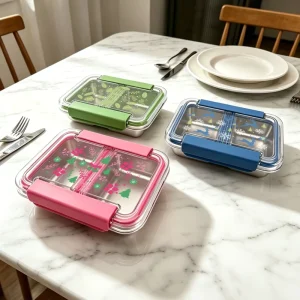 BPA Free Leak Proof Stainless Steel Bento Lunch Box with Microwavable Design for School Office Use Kids & Adults