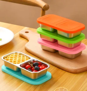 BPA Free Leakproof 2 3 Compartment Bento Lunch Box Kids School Stainless Steel Food Snack Storage Container