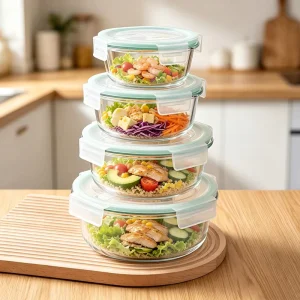 BPA Free Microwave Airtight Glass Meal Prep Containers Lunch Box Lid Food Storage Container