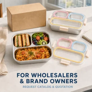 BPA Free PP Food Grade 304 Stainless Steel Removable Tray 850ml 3 Compartment Custom Logo Lunch Box Inox