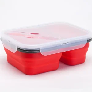 BPA Free Silicone Collapsible School Lunch Boxes, Food Grade Storage Containers