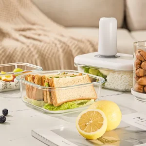 BPA Fresh keeping Free Glass Airtight Lunch Vacuum Fresh Food Storage Containers for Sugar Baking Supplies Fruit Vegetable