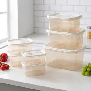 BPA Stackable Food Storage Containers Airtight Clear Household Versatile Pantry Organization Washable Secure Cases