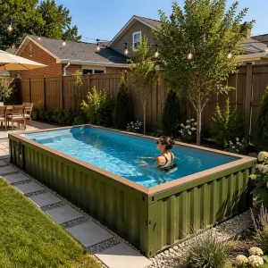 Backyard Shipping Container Pool Steel Structure Outdoor Swimming Pool Prefabricated Modular Pool With Filtration System