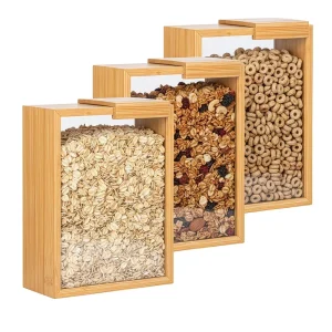 Bamboo Food Storage Container Portable Coffee Bean Storage Container for Coffee Bean Storage Wooden Container