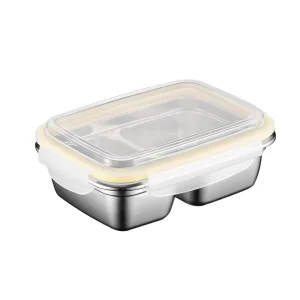Bento Box Stainless Steel Lunch Tiffin Microwave Leakproof Freezer Safe Korean Style Heatable 2 Compartments BPA Free for School