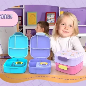 Bento Box for Children 3 Compartment LeakProof Insulated Stainless Steel Lunch Box Jar Set