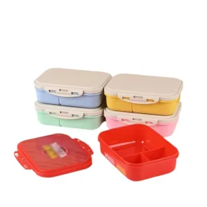 Bento Lunch Storage Box Wheat Straw Food Container Kids School Outdoor