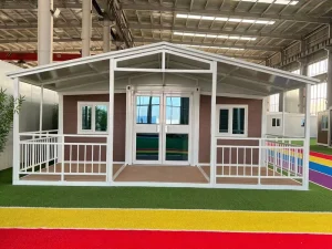 Bi-Wing Expandable Steel Prefab House with Terrace 20ft 40ft Foldable Container Home Outdoor Deck Resort Villa