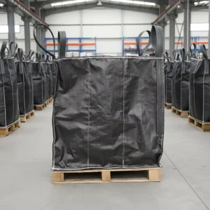 Black Anti-Tear Internally Reinforced FIBC Bag with Cross Corner Loop