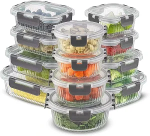 Borosilicate Glass Storage BPA Free Bento Lunch Boxes Glass Meal Prep Containers Set with Lids