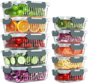 Borosilicate Glass Storage BPA Free Bento Lunch Boxes Glass Meal Prep Containers Set with Lids