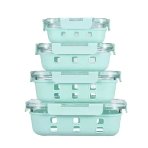 Borosilicate Glass Storage Mixing Bowl Lunch Box with BPA Free Lid Salad Bowl Glass Canister Glass Storage Jar Container