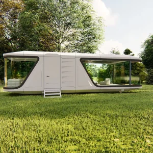Breathable Contemporary Precast Capsule Hotel Room Modern Glass Space Capsule Office Building Mall