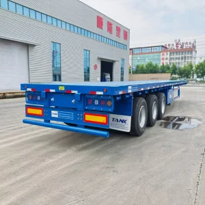 Bulk Cargo Flatbed Trailer 40 Foot Platform Semi Trailer 3 Axle Heavy Duty Flat Deck Container Transport For Sale