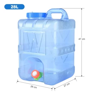 Bulk Supply Transparent PC Water Container With Faucet Handle Large Capacity Water Storage Tank for Outdoor Home Emergency Stock