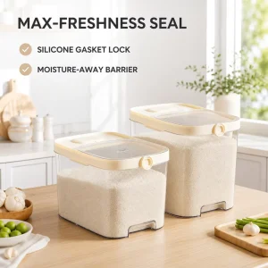 Bulk-storage Food-Grade Rice Storage Tank 5L Capacity Sealed Insect-Proof Moisture-Proof Kitchen Container