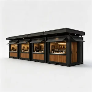 CE Certified 20ft Modular Container Store Mobile Outdoor Restaurant Custom Coffee Tea Retail Solution