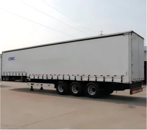 CIMC 3 Axle 40ton Cargo Box Dry Van PVC Fabric Water-Proof Curtain Side Truck Semi Trailer
