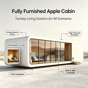 Cabin Mobile Modular Container House Steel Bedroom Living Room Contemporary Design Daily Use Smart Complete Setup