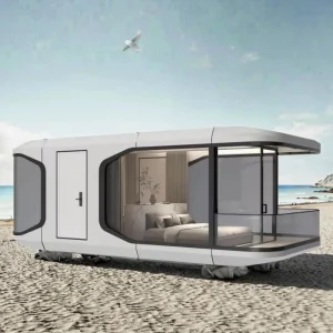 Camping Round Apple Cabin Dome Tiny Prefabricated Mini Capsule Container House 40m2 3 Bedroom