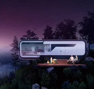 Campsite RV Container Mobile Camper Large Prefab Home Camping Caravan Sleeping Room Tiny House RV Camper Travel Space Capsule