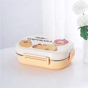 Capybara Orange Color Cuty Lunch Box Stainless Steel 304 Grade Food Lunch Box Stainless Steel Lunch Box for Adult and Kid
